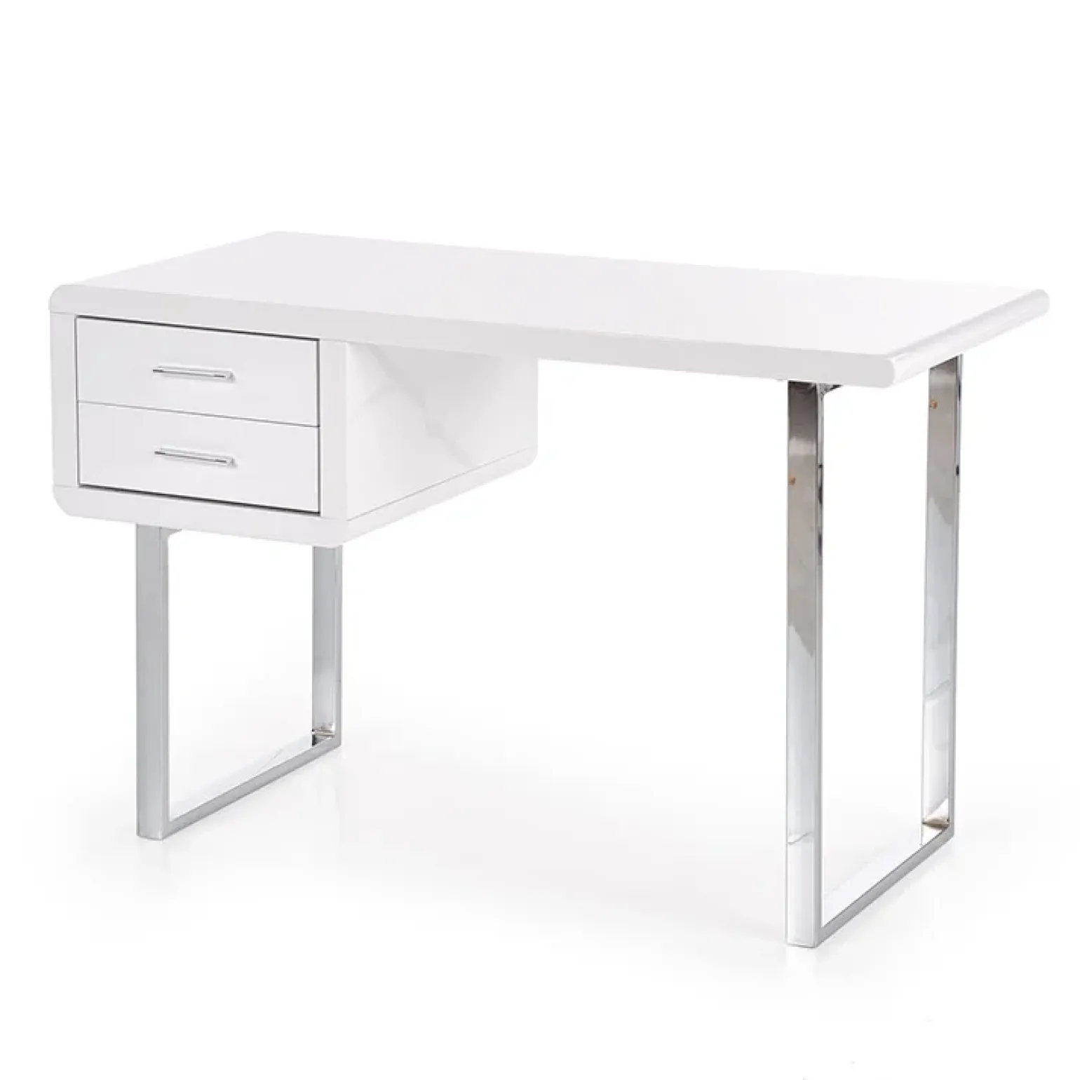 Scrivania ufficio con cassetti 120x76cm bianco laccato lucido Croset