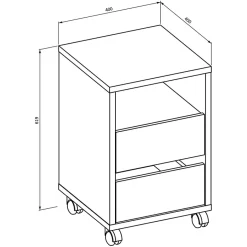 Scrivania ufficio moderna 130x50cm cassettiera rovere Callum