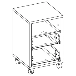 Scrivania ufficio moderna 130x50cm cassettiera rovere Callum