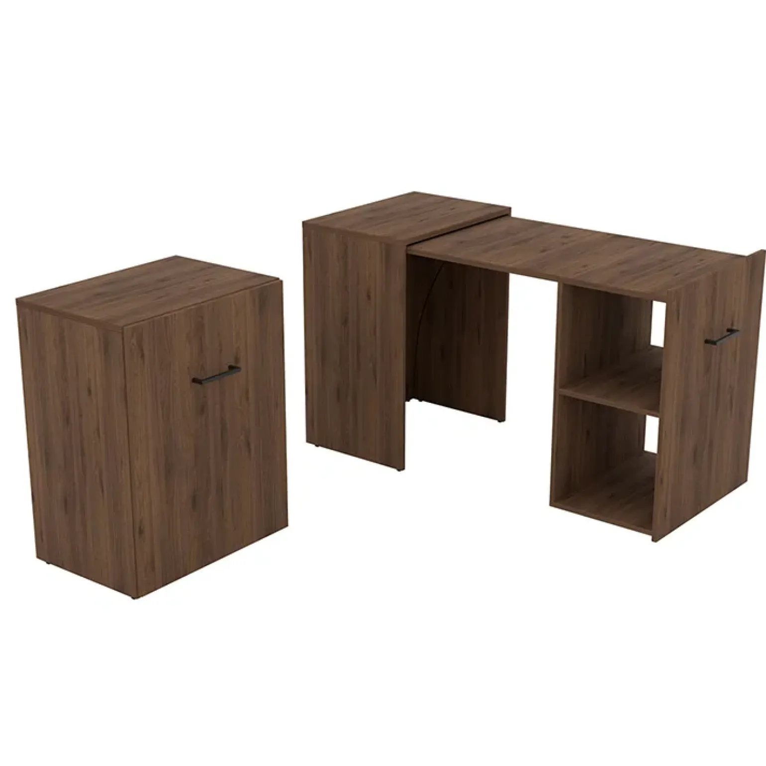 Scrivania ufficio moderna 42-132cm salvaspazio richiudibile rovere scuro Rocky