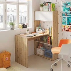 Scrivania ufficio moderna reversibile rovere bianco artico Grom