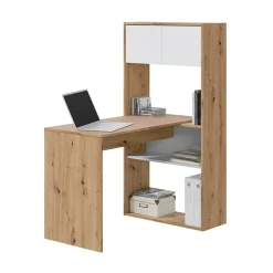 Scrivania ufficio moderna reversibile rovere bianco artico Grom