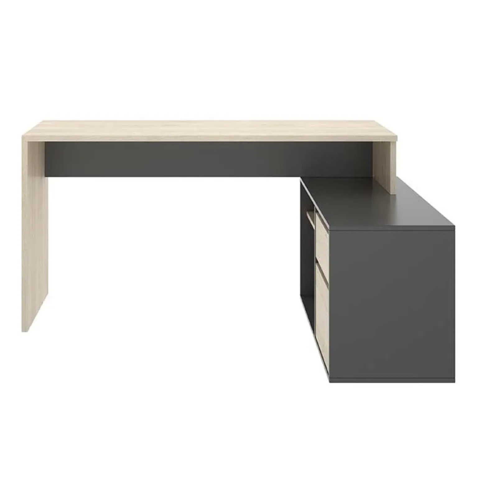 Scrivania ufficio salvaspazio 230x51cm rovere grafite Teddy
