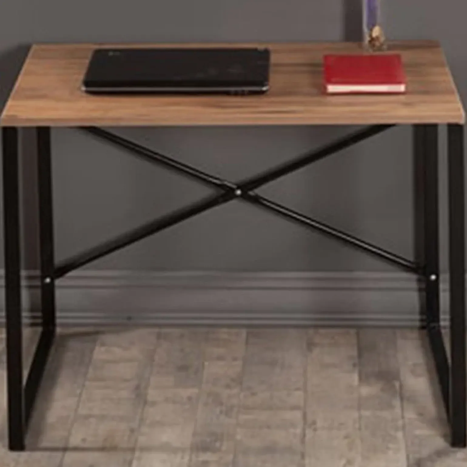 Scrivania ufficio salvaspazio 90x60cm noce nero Cassino