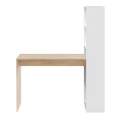 Scrivania ufficio salvaspazio moderna 120x144cm rovere bianco Jolie