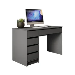 Scrivania ufficio 120x75cm 5 cassetti antracite Blackpool