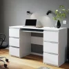 Scrivania ufficio 130x76cm 6 cassetti bianco Salford