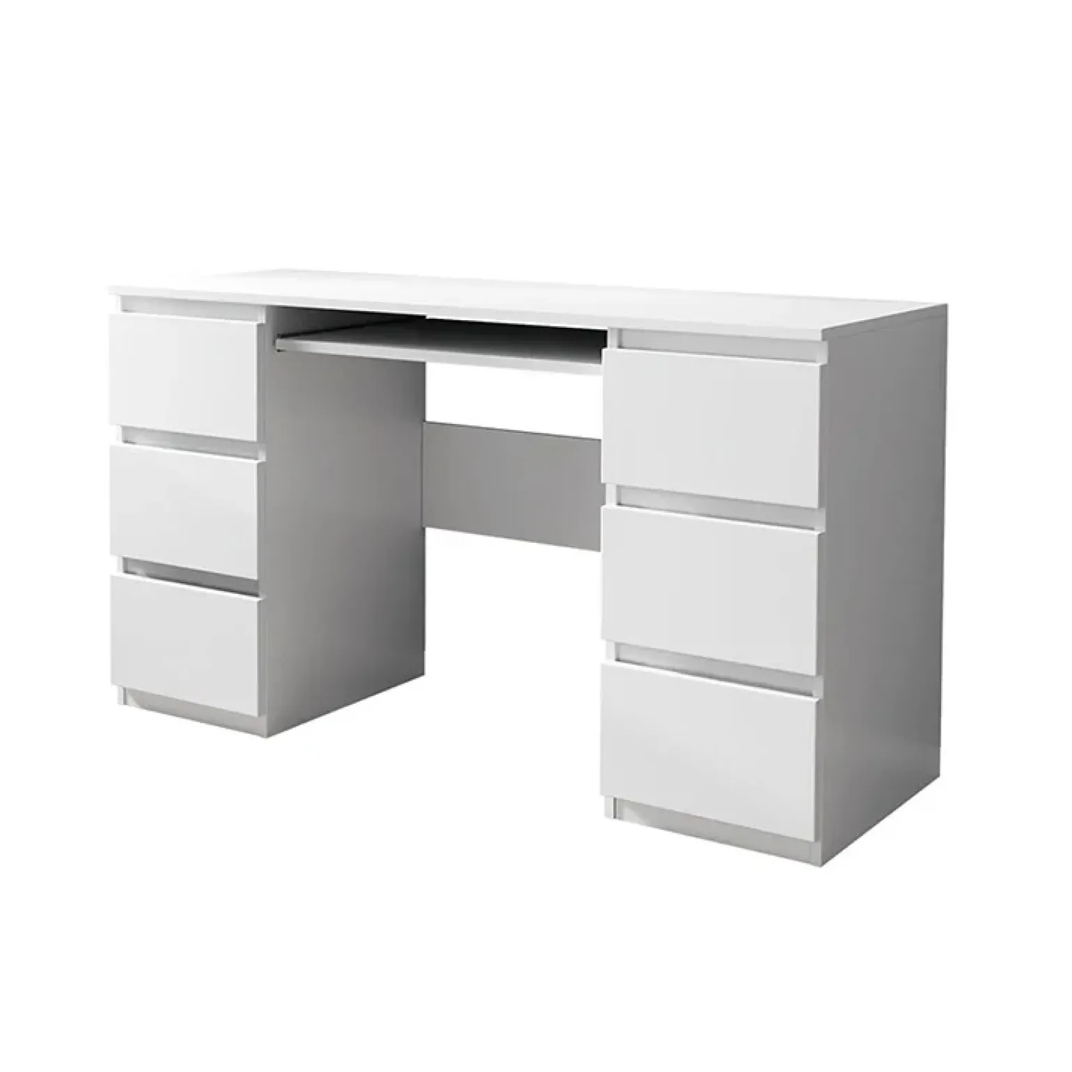 Scrivania ufficio 130x76cm 6 cassetti bianco Salford