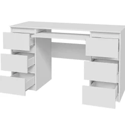 Scrivania ufficio 130x76cm 6 cassetti bianco Salford