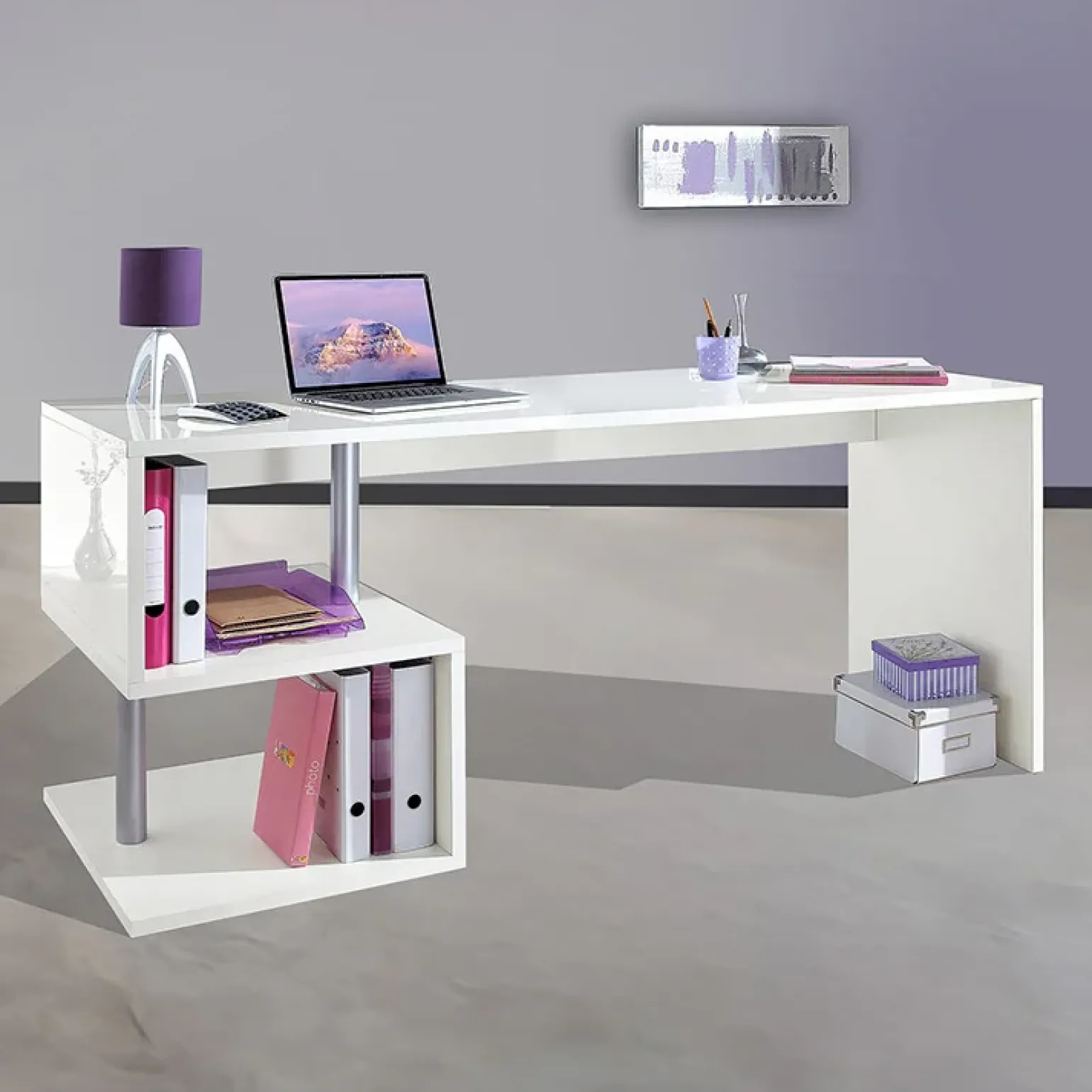 Scrivania ufficio 180x78cm bianco lucido ErgoDesk