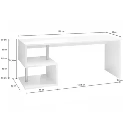 Scrivania ufficio 180x78cm bianco lucido ErgoDesk