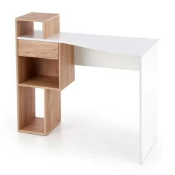 Scrivania ufficio 127x57cm rovere bianco lucido Aymon Gihome®