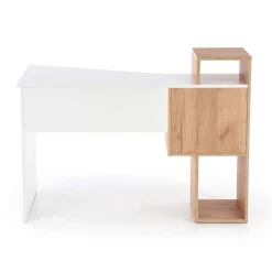 Scrivania ufficio 127x57cm rovere bianco lucido Aymon Gihome®