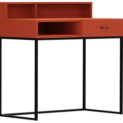 Scrivania 55x93cm 1 cassetto minimalista rosso Deluxia