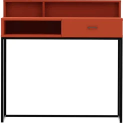 Scrivania 55x93cm 1 cassetto minimalista rosso Deluxia