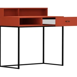 Scrivania 55x93cm 1 cassetto minimalista rosso Deluxia