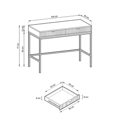 Scrivania 104x77cm consolle ingresso 2 cassetti moderna verde Alisa