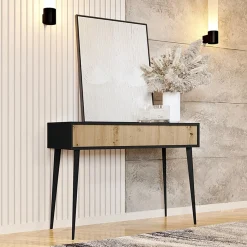 Scrivania 100x90cm consolle ingresso rovere nero Hans