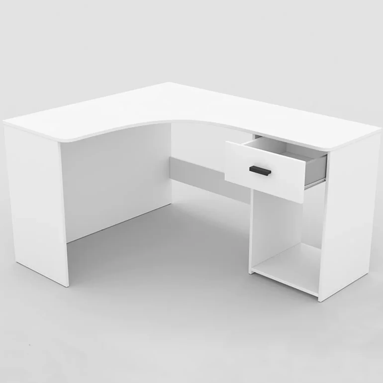 Scrivania 155x75cm ufficio angolare salvaspazio bianco William