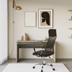 Scrivania 140x60cm ufficio moderna rovere antracite lucido Time Q
