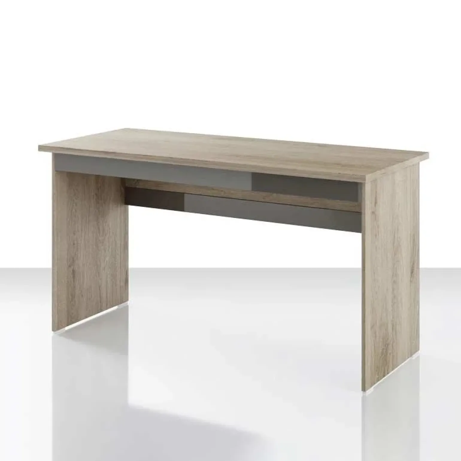 Scrivania 140x60cm ufficio moderna rovere antracite lucido Time Q