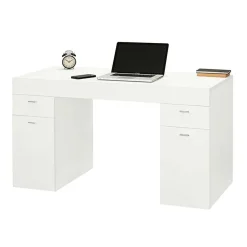 Scrivania 130x60cm ufficio moderna bianco frassinato Becka big
