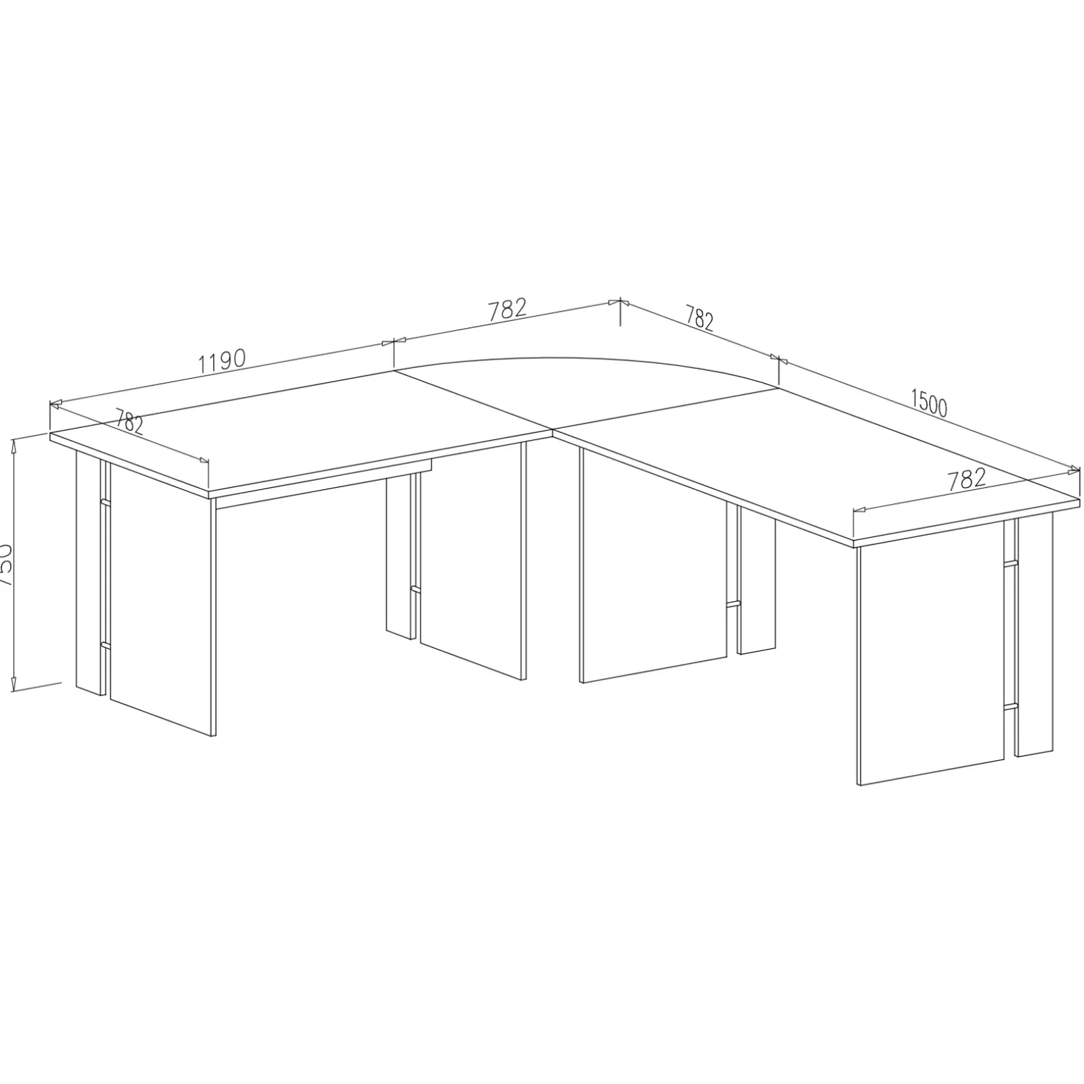 Scrivania 150x75cm ufficio moderna cemento Woody