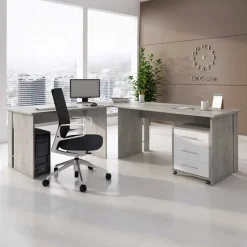 Scrivania 150x75cm ufficio moderna cemento Woody