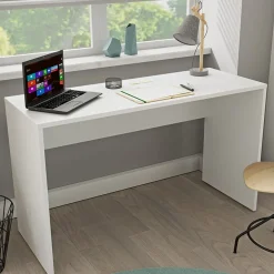 Scrivania 130x50cm ufficio moderna bianco opaco Callum
