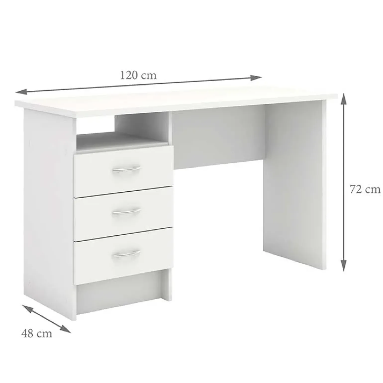 Scrivania 120x48cm ufficio salvaspazio moderna bianco opaco Office