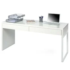 Scrivania 138x50cm ufficio salvaspazio moderna bianco opaco Sense