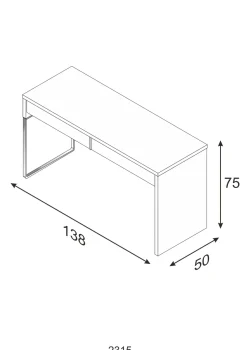 Scrivania 138x50cm ufficio salvaspazio moderna bianco opaco Sense
