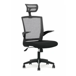 Sedia con ruote con braccioli regolabile nero grigio Estella