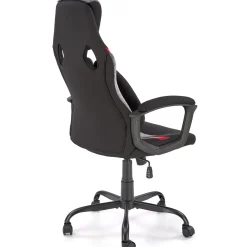 Sedia da gaming ergonomica con supporto lombare in tessuto grigio nero rosso Buzz