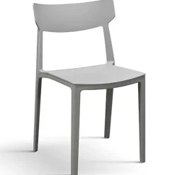 Sedia da giardino esterno bar dehors impilabile polipropilene grigio Hans