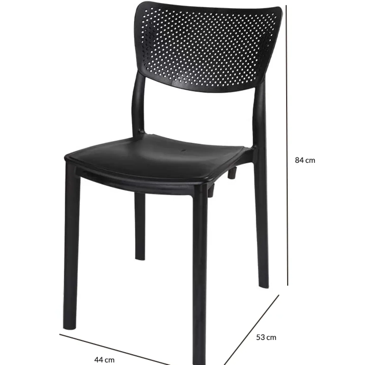 Sedia da giardino esterno bar dehors impilabile plastica nero Aura
