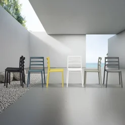 Sedia da giardino esterno bar dehors impilabile polipropilene grigio Nature