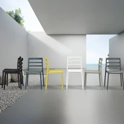 Sedia da giardino esterno bar dehors impilabile polipropilene giallo Nature