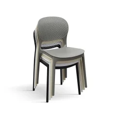 Sedia da giardino esterno bar dehors impilabile in polipropilene grigio Elbow