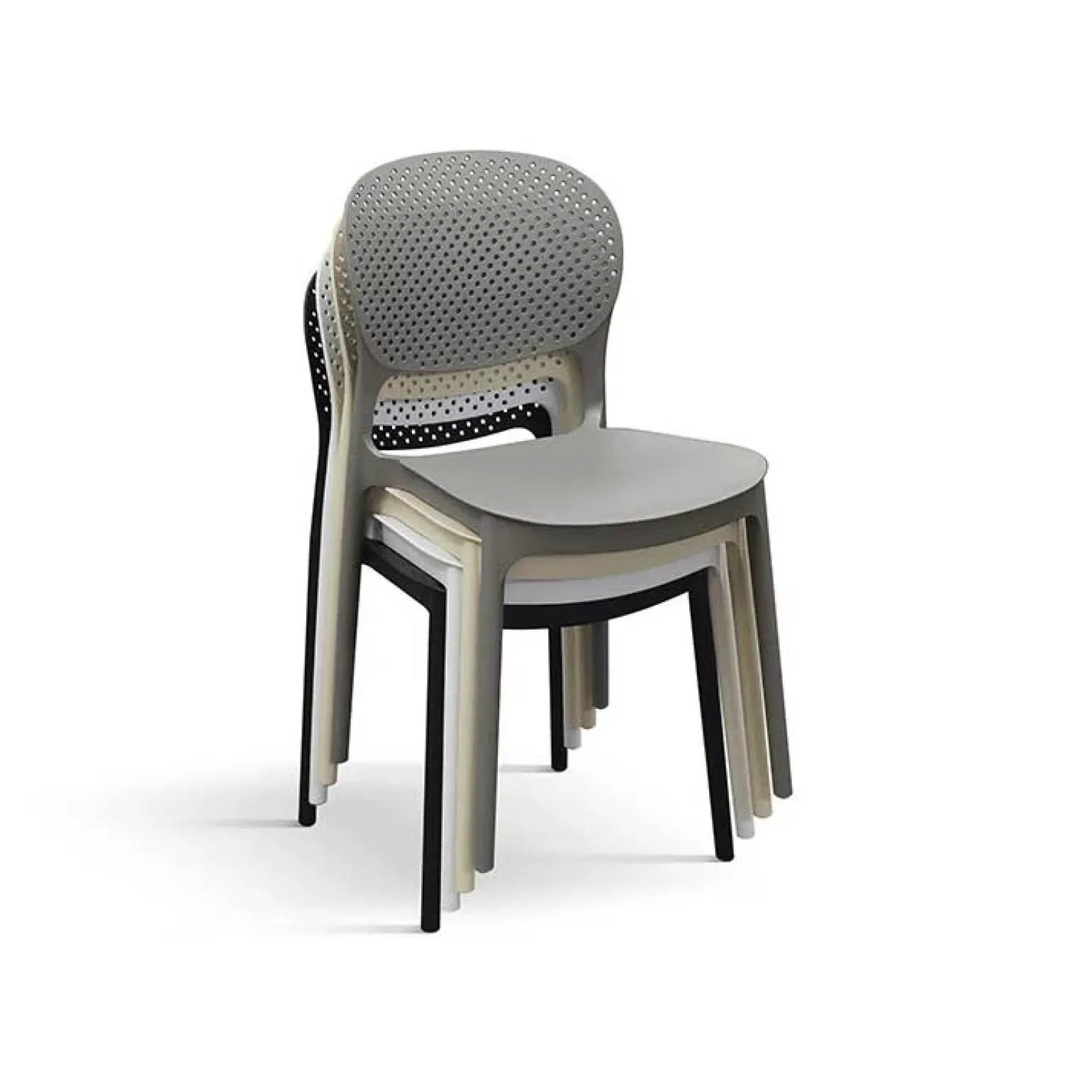 Sedia da giardino esterno bar dehors impilabile in polipropilene grigio Elbow