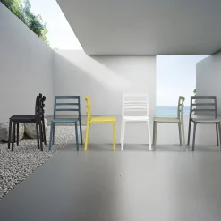Sedia da giardino esterno bar dehors impilabile polipropilene bianco Nature