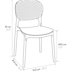 Sedia da giardino esterno bar dehors impilabile polipropilene bianco Nature