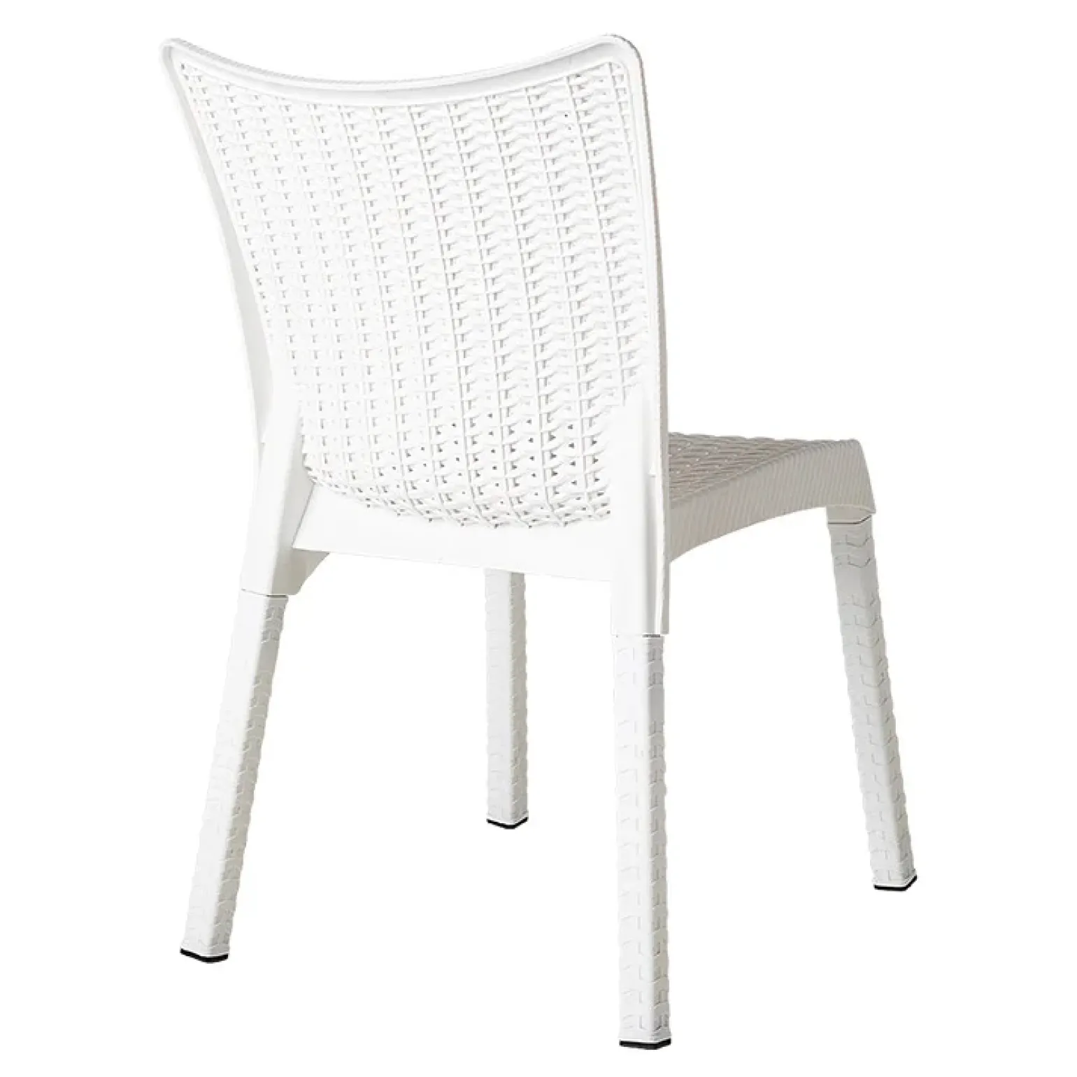 Sedia da giardino esterno bar dehors polipropilene effetto rattan bianco Rossana