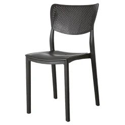 Sedia da giardino esterno bar dehors impilabile polipropilene grigio antracite Aura