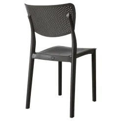 Sedia da giardino esterno bar dehors impilabile polipropilene grigio antracite Aura