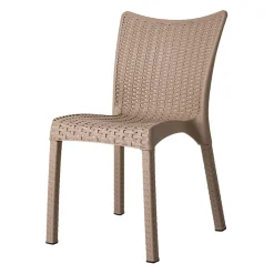 Sedia da giardino esterno bar dehors polipropilene effetto rattan tortora Rossana