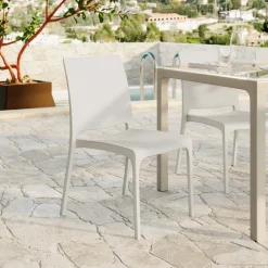 Sedia da giardino impilabile polipropilene bianca Tape Gihome®