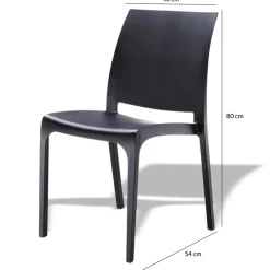 Sedia da giardino impilabile polipropilene nero Tape Gihome®