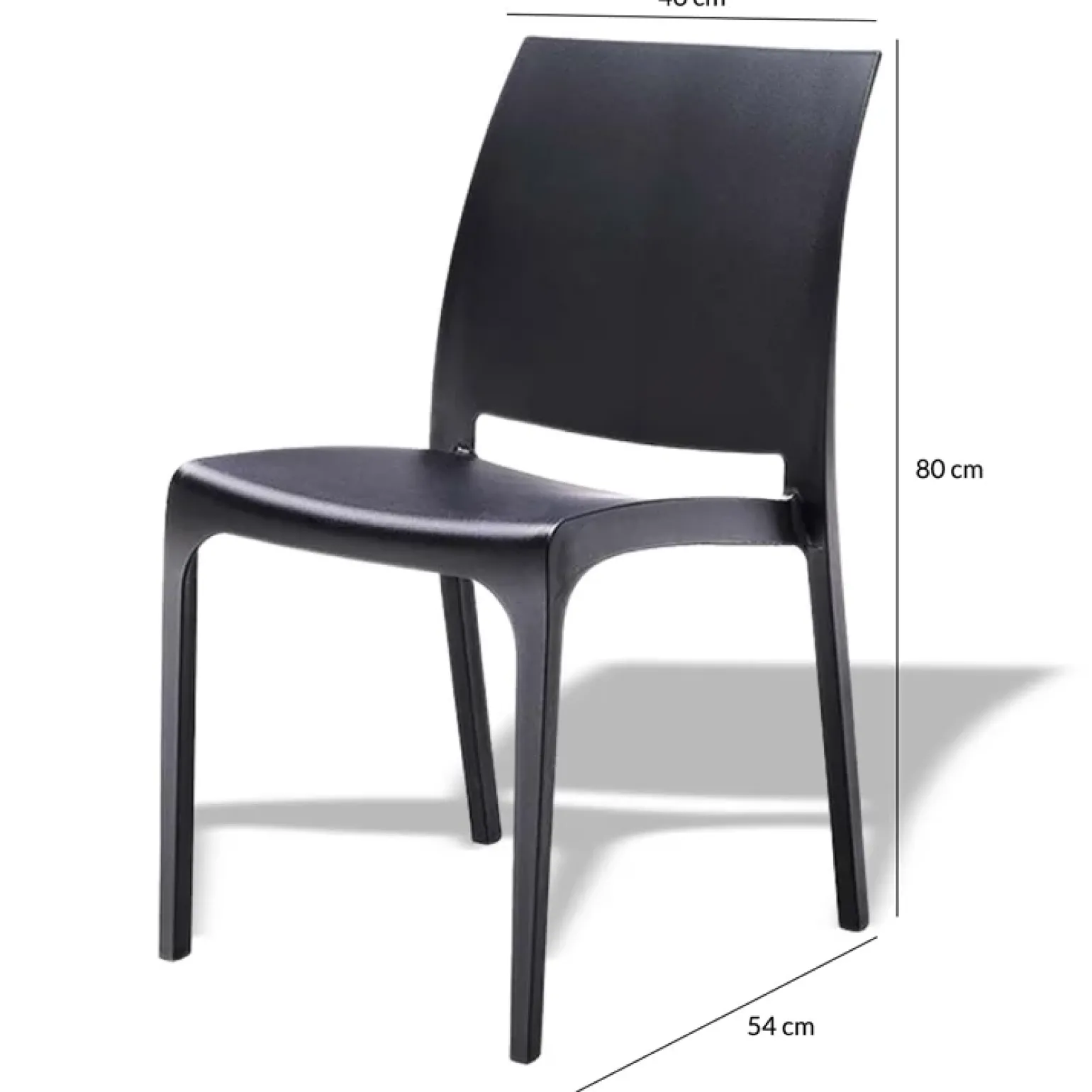 Sedia da giardino impilabile polipropilene nero Tape Gihome®