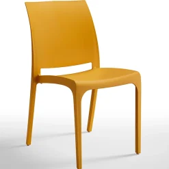 Sedia da giardino impilabile polipropilene giallo senape Tape Gihome®